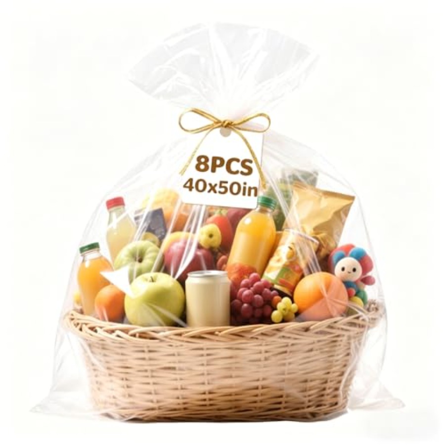Cellophane Wrap Clear - 8 Pcs Large Cellophane Bags, 40