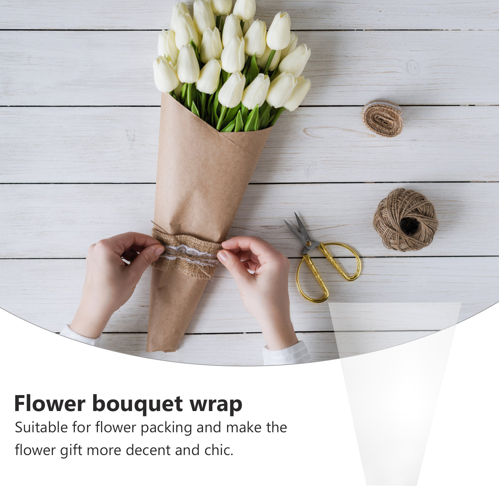 50Pcs Fresh Flower Packaging B - Cellophane Wrap Clear 评论和价格