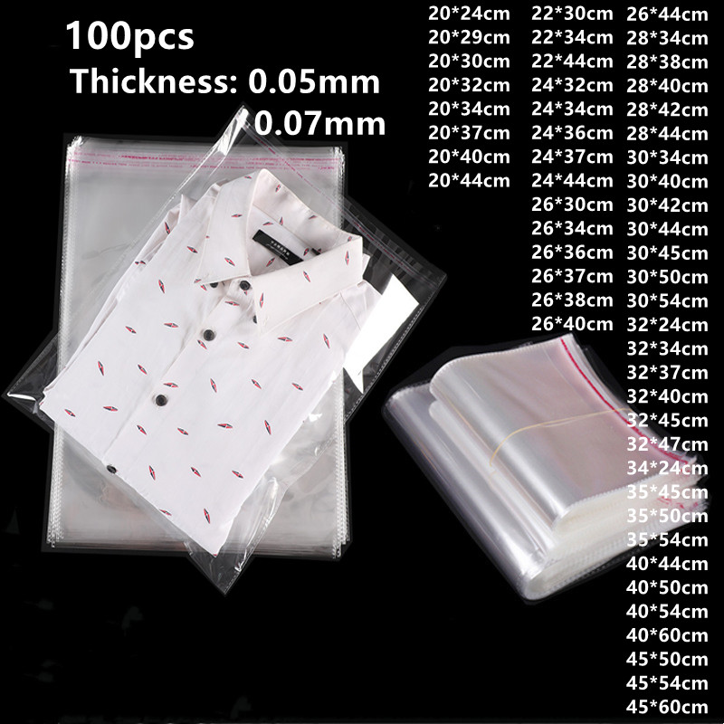 100pcs Clear Plastic Bag Food  - Cellophane Wrap Clear 评论和价格