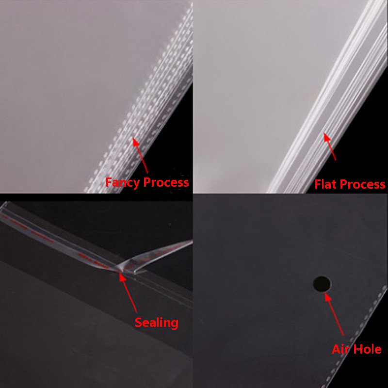100pcs Clear Plastic Bag Food  - Cellophane Wrap Clear 评论和价格