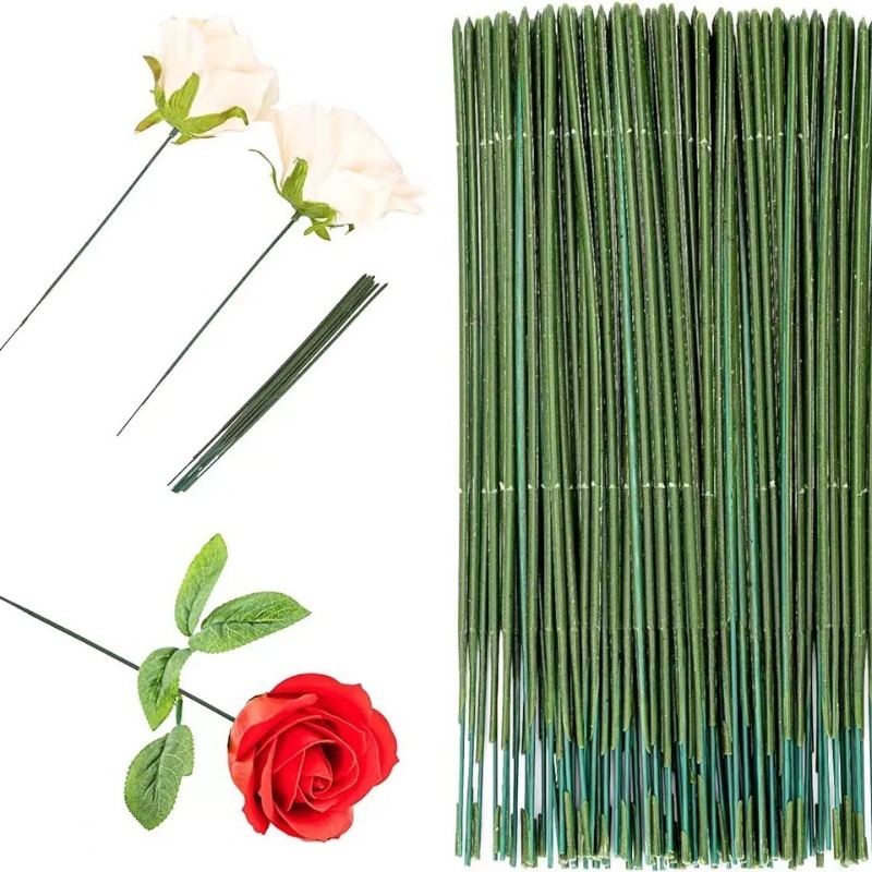 100 Pieces Floral Stem,Artific - Wire Stem Florist 评论和价格