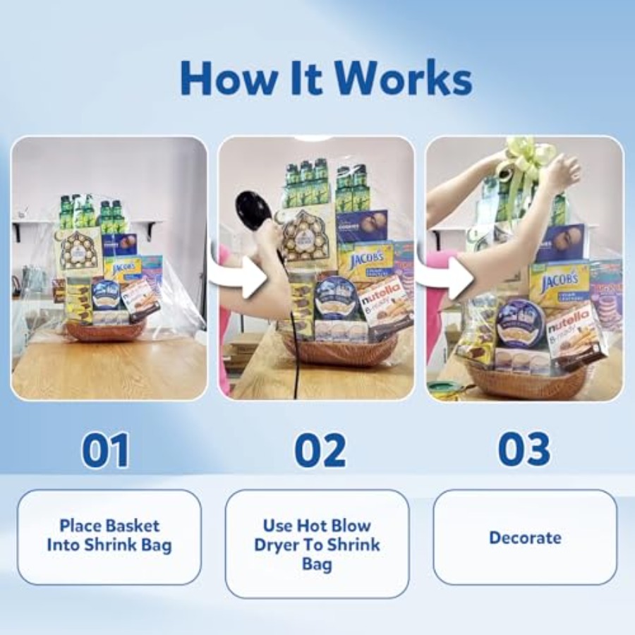 Shrink Wrap Bags for Gift Bask - Cellophane Wrap Clear 评论和价格