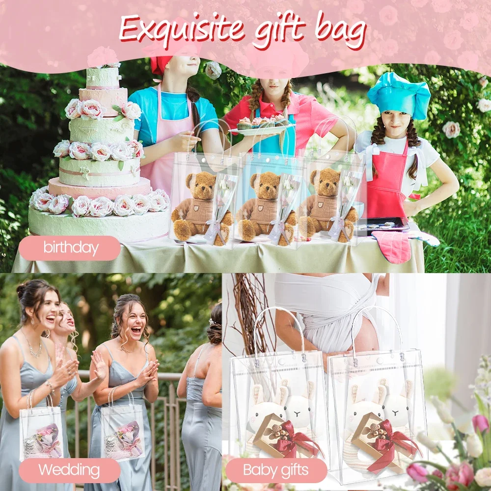 Clear PVC Gift Bags with Handl - Cellophane Wrap Clear 评论和价格