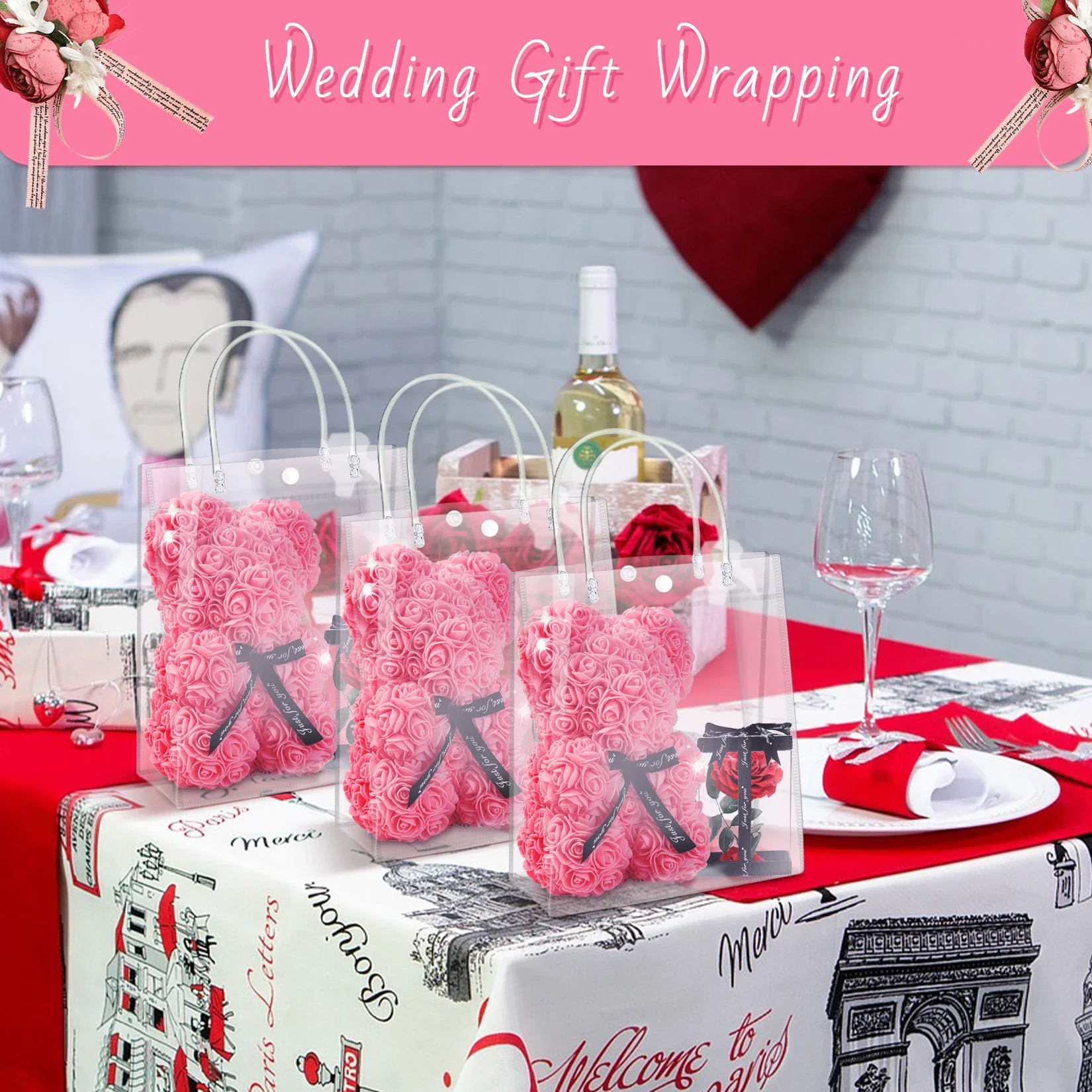 Clear PVC Gift Bags with Handl - Cellophane Wrap Clear 评论和价格