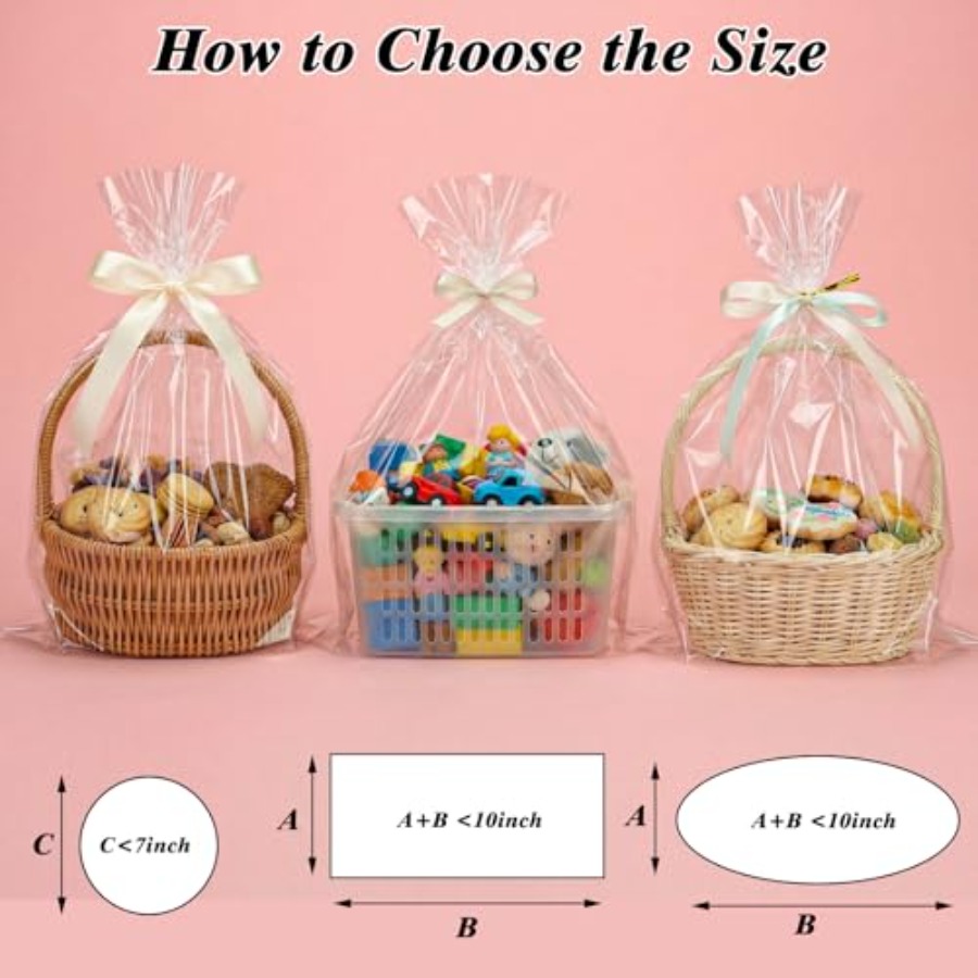 60PCS Cellophane Gift Bags 12x - Cellophane Wrap Clear 评论和价格