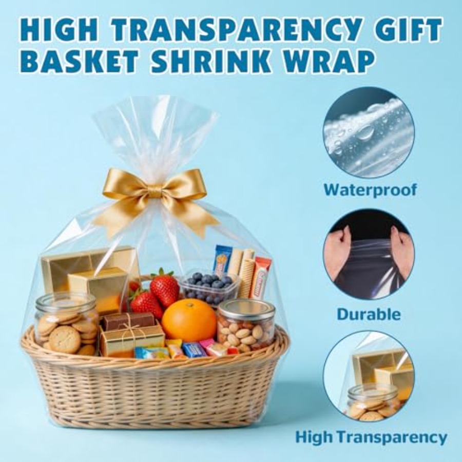 5 Pcs Extra Large Shrink Wrap  - Cellophane Wrap Clear 评论和价格
