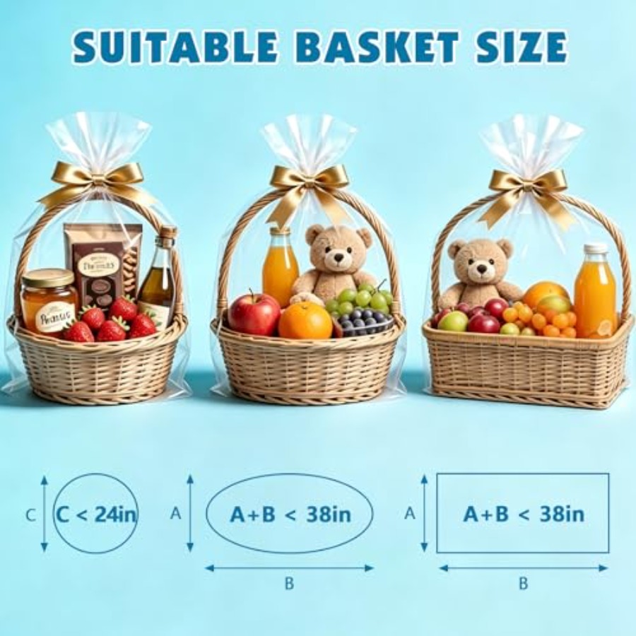 8 Pcs Large Cellophane Bags, 4 - Cellophane Wrap Clear 评论和价格