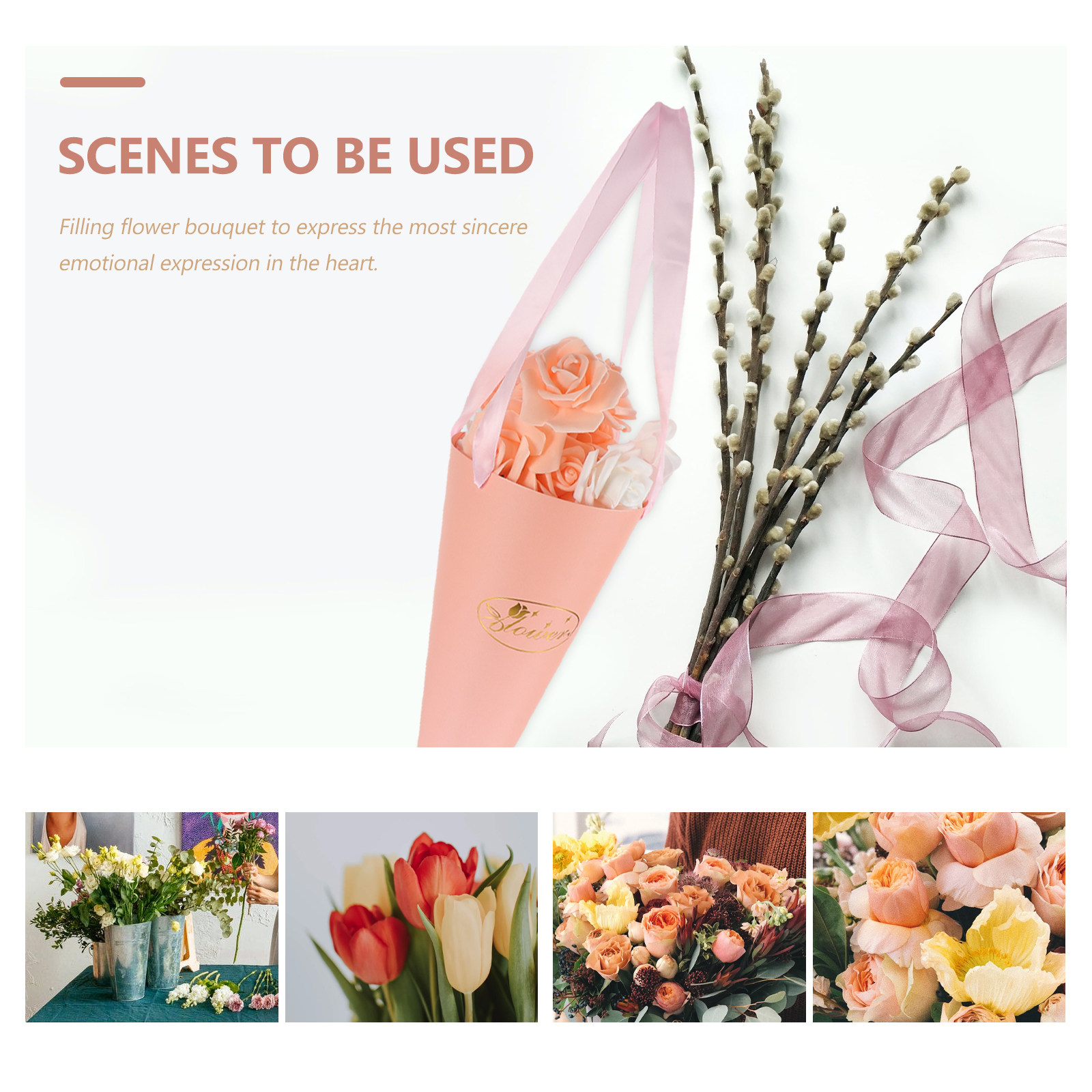 6Pcs Flower Bouquet Bags Chic  - Florist Supply Shop 评论和价格