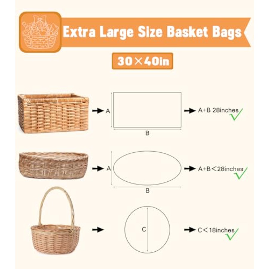 6PCS Extra Large Cellophane Ba - Cellophane Wrap Clear 评论和价格