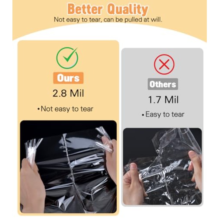 6PCS Extra Large Cellophane Ba - Cellophane Wrap Clear 评论和价格